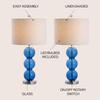 JONATHAN Y Bella 27" Glass Table Lamp, Cobalt Blue/Chrome, Set of 2 view 3
