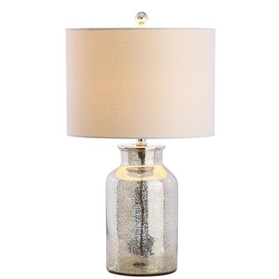 JONATHAN Y Emilia 24.5" Mercury Glass Table Lamp, Silver