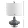 JONATHAN Y Kamille Bedside Table Lamp 18" Fluted Glass and Lucite, Gray view 3