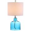 JONATHAN Y Gemma Glass Bell Table Lamp 19", Moroccan Blue view 1