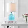 JONATHAN Y Gemma Glass Bell Table Lamp 19", Moroccan Blue view 2