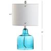 JONATHAN Y Gemma Glass Bell Table Lamp 19", Moroccan Blue view 3