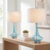 JONATHAN Y Cecile 25.5" Metal Glass Lamp, Aqua/Chrome, Set of 2 view 2
