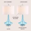 JONATHAN Y Cecile 25.5" Metal Glass Lamp, Aqua/Chrome, Set of 2 view 3