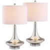 JONATHAN Y Cecile 25.5" Metal Glass Lamp, Mercury Silver/Chrome, Set of 2 view 1