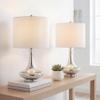 JONATHAN Y Cecile 25.5" Metal Glass Lamp, Mercury Silver/Chrome, Set of 2 view 2