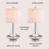 JONATHAN Y Cecile 25.5" Metal Glass Lamp, Mercury Silver/Chrome, Set of 2 view 3