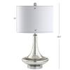 JONATHAN Y Cecile 25.5" Metal Glass Lamp, Mercury Silver/Chrome, Set of 2 view 4