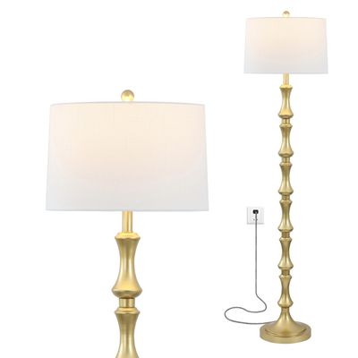 JONATHAN Y Jaxon Floor Lamp Traditional Glam Metal 62.5", Gold Painting