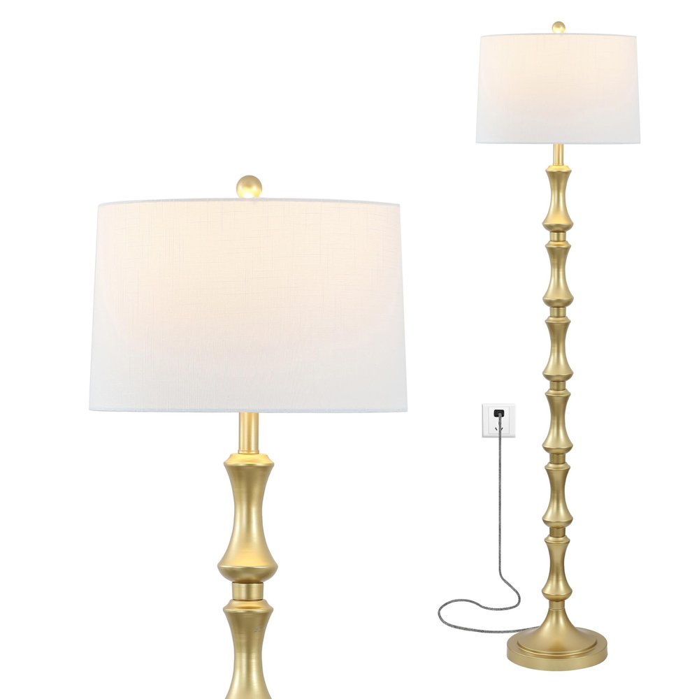 JONATHAN Y Jaxon Floor Lamp Traditional Glam Metal 62.5", Gold Painting