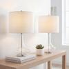 JONATHAN Y Cecile 25.5" Metal Glass Lamp, Clear/Chrome, Set of 2 view 2