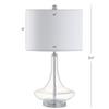 JONATHAN Y Cecile 25.5" Metal Glass Lamp, Clear/Chrome, Set of 2 view 4