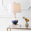 JONATHAN Y JYL3019A Gradient 25" Ceramic/Brass LED Table Lamp Contemporary Traditional Bedside Desk Nightstand Lamp for Bedroom Living Room Office College Bookcase LED Bulb Included, White/Navy view 2