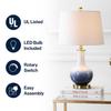 JONATHAN Y JYL3019A Gradient 25" Ceramic/Brass LED Table Lamp Contemporary Traditional Bedside Desk Nightstand Lamp for Bedroom Living Room Office College Bookcase LED Bulb Included, White/Navy view 4