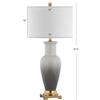 JONATHAN Y Dip Dye 31.5" Ceramic Metal Bedside Table Lamp, White/Gray view 3