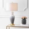 JONATHAN Y Dip Dye 31.5" Ceramic Metal Bedside Table Lamp, White/Gray view 4