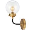 JONATHAN Y Caleb 1-Light Globe Vanity Wall Sconce, 6", Black/Brass Gold view 1