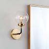 JONATHAN Y Caleb 1-Light Globe Vanity Wall Sconce, 6", Black/Brass Gold view 2