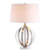JONATHAN Y Logan 26" Modern Orb Metal LED Table Lamp, Polished Nickel view 1