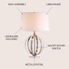 JONATHAN Y Logan 26" Modern Orb Metal LED Table Lamp, Polished Nickel view 4