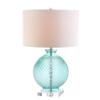 JONATHAN Y Estelle 26" Aqua Diamond-Etched Glass Crystal Table Lamp view 1