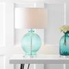 JONATHAN Y Estelle 26" Aqua Diamond-Etched Glass Crystal Table Lamp view 2