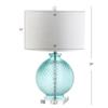 JONATHAN Y Estelle 26" Aqua Diamond-Etched Glass Crystal Table Lamp view 3