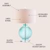 JONATHAN Y Estelle 26" Aqua Diamond-Etched Glass Crystal Table Lamp view 4