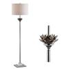 JONATHAN Y Lotus 59" Crystal Metal LED Floor Lamp, Smoke Gray/Chrome view 1
