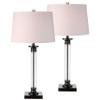 JONATHAN Y Mason 30" Glass and Metal Table Lamp, Black/Clear, Set of 2 view 1