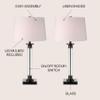 JONATHAN Y Mason 30" Glass and Metal Table Lamp, Black/Clear, Set of 2 view 3