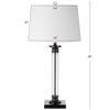 JONATHAN Y Mason 30" Glass and Metal Table Lamp, Black/Clear, Set of 2 view 4
