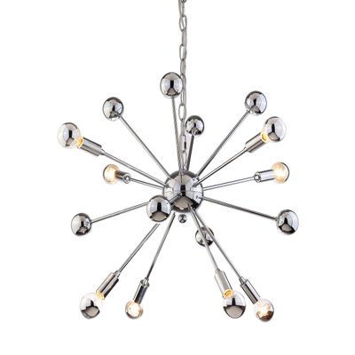 JONATHAN Y Glenn 8-Light 22.5" Metal Sputnik Chandelier, Chrome