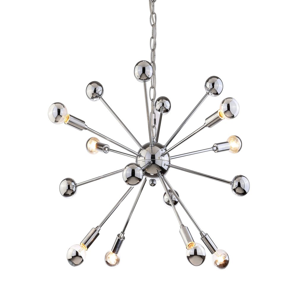 JONATHAN Y Glenn 8-Light 22.5" Metal Sputnik Chandelier, Chrome