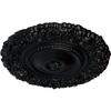 Ekena Millwork CM21MABLF 21" OD x 2" P Marseille Ceiling Medallion (fits Canopies up to 7 3/8), Hand-Painted, Jet Black view 2
