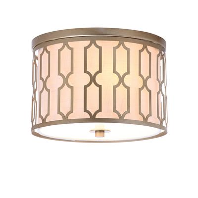 JONATHAN Y Link 2-Light 12.75" Flush Mount Light, Soft Gold