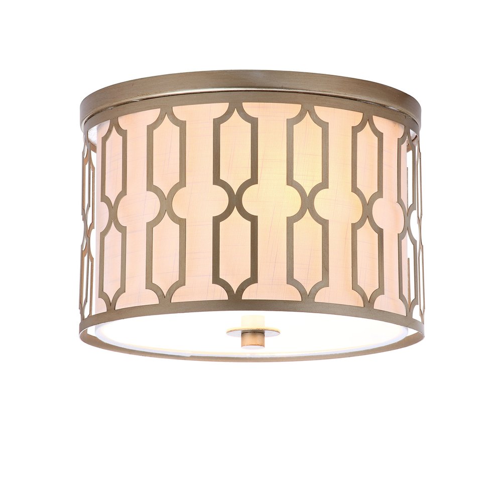 JONATHAN Y Link 2-Light 12.75" Flush Mount Light, Soft Gold