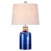 JONATHAN Y Azure 23.5" Glass Bottle LED Table Lamp, Cobalt/Natural view 1