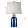 JONATHAN Y Azure 23.5" Glass Bottle LED Table Lamp, Cobalt/Natural view 3