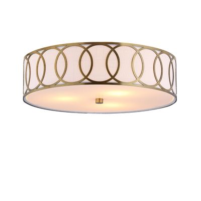 JONATHAN Y Aria 3-Light Flush Mount Ceiling Light 15.6", Brass Gold
