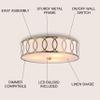 JONATHAN Y Aria 3-Light Flush Mount Ceiling Light 15.6", Brass Gold view 2