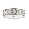 JONATHAN Y Aria 3-Light Flush Mount Ceiling Light 15.6", Brass Gold view 4