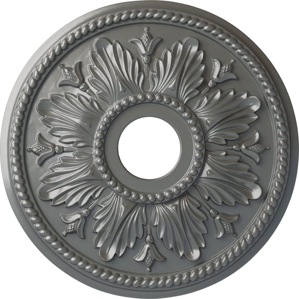 Ekena Millwork CM18ED1SLS Edinburgh Ceiling Medallion, 18 1/8 OD x 3 1/2 ID x 2 3/4 P, Silver