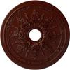 Ekena Millwork CM23ROBMF - 23 5/8"OD x 4"ID x 1 1/2"P Rose and Ribbon Ceiling Medallion (Fits Canopies up to 4") - Ceiling Medallion, Brushed Mahogany view 1
