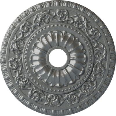 Ekena Millwork CM23VAPLS 23 1/2"OD X 3 1/2"ID X 2 1/8"P Vaduz Ceiling Medallion Fits Canopies Up to 3 1/2", Platinum