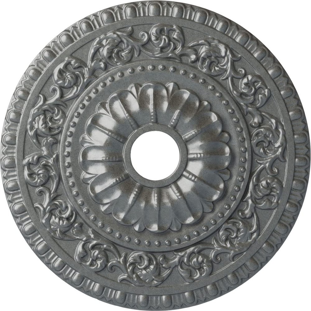 Ekena Millwork CM23VAPLS 23 1/2"OD X 3 1/2"ID X 2 1/8"P Vaduz Ceiling Medallion Fits Canopies Up to 3 1/2", Platinum