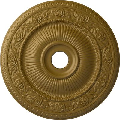 24 1/4"OD x 3 7/8"ID x 2"P Logan Ceiling Medallion (Fits Canopies up to 6 1/8"), Hand-Painted Gold