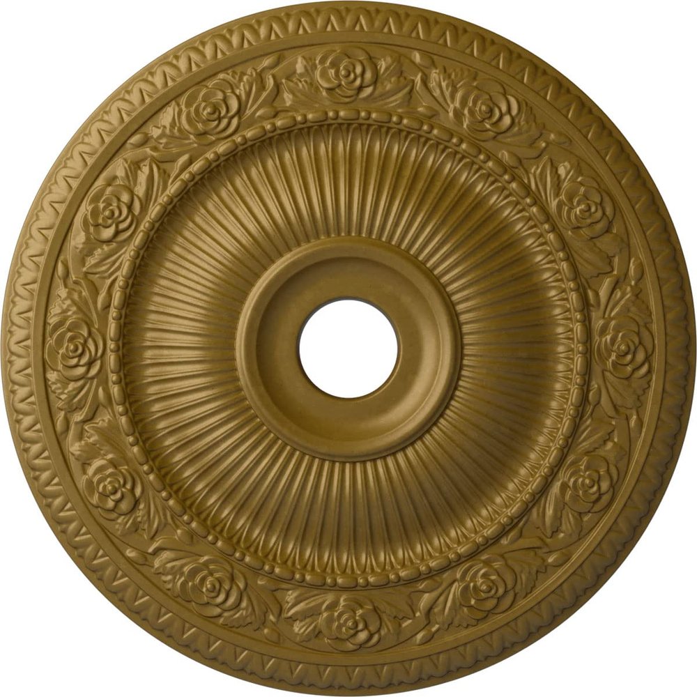 24 1/4"OD x 3 7/8"ID x 2"P Logan Ceiling Medallion (Fits Canopies up to 6 1/8"), Hand-Painted Gold