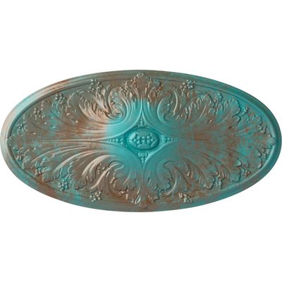 Ekena Millwork CM24X12MACGS - 24 3/4"W x 12 1/2"H x 1 3/4"P Madrid Ceiling Medallion - Ceiling Medallion, Copper Green Patina