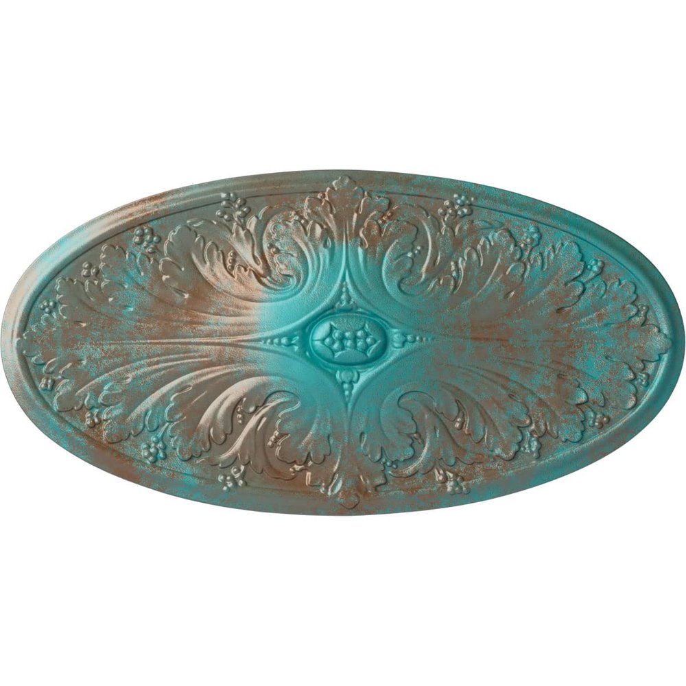 Ekena Millwork CM24X12MACGS - 24 3/4"W x 12 1/2"H x 1 3/4"P Madrid Ceiling Medallion - Ceiling Medallion, Copper Green Patina